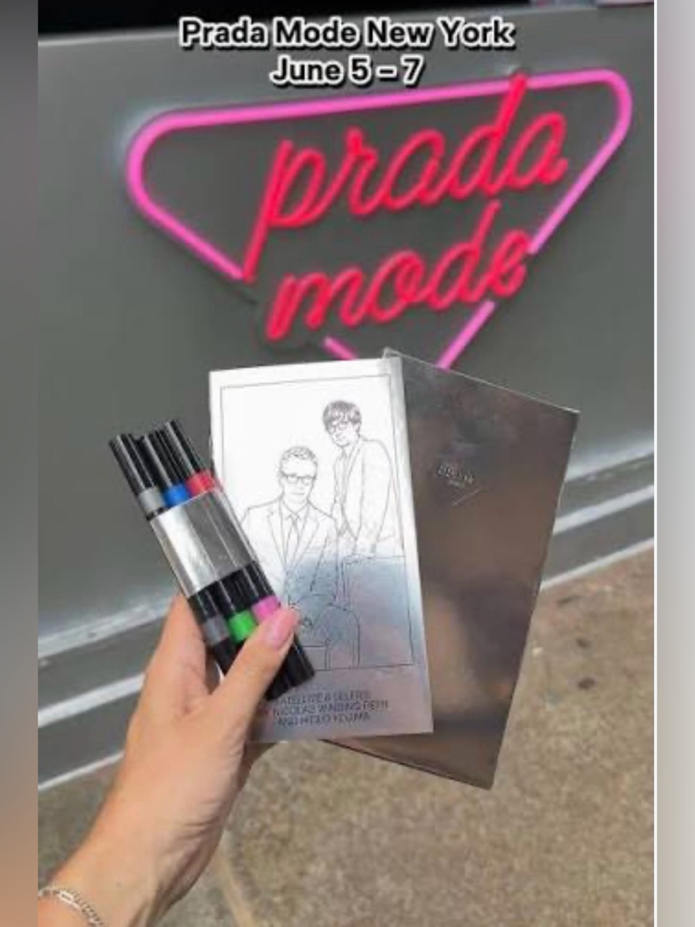 PRADA MODE Chrome Box with Coloring Book and Sparkle Colored Markers